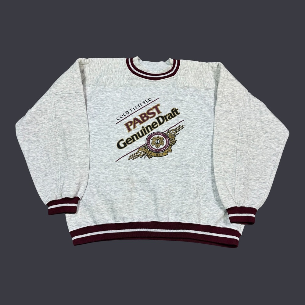 Vintage 90s Gear for Sports Pabst Genuine Draft Beer Sweatshirt Men's Large